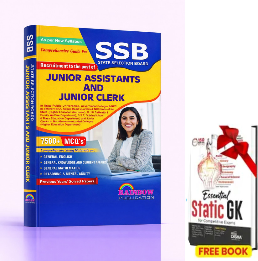SSB State Selection Board Junior Assistant & Junior Clerk Recruitment Examination Guide (7500+ MCQs, Previous Years’ Solved Papers, General English, GK, Mathematics, Reasoning & Mental Ability With Free Static Gk Book(Paperback, Editorial Board)