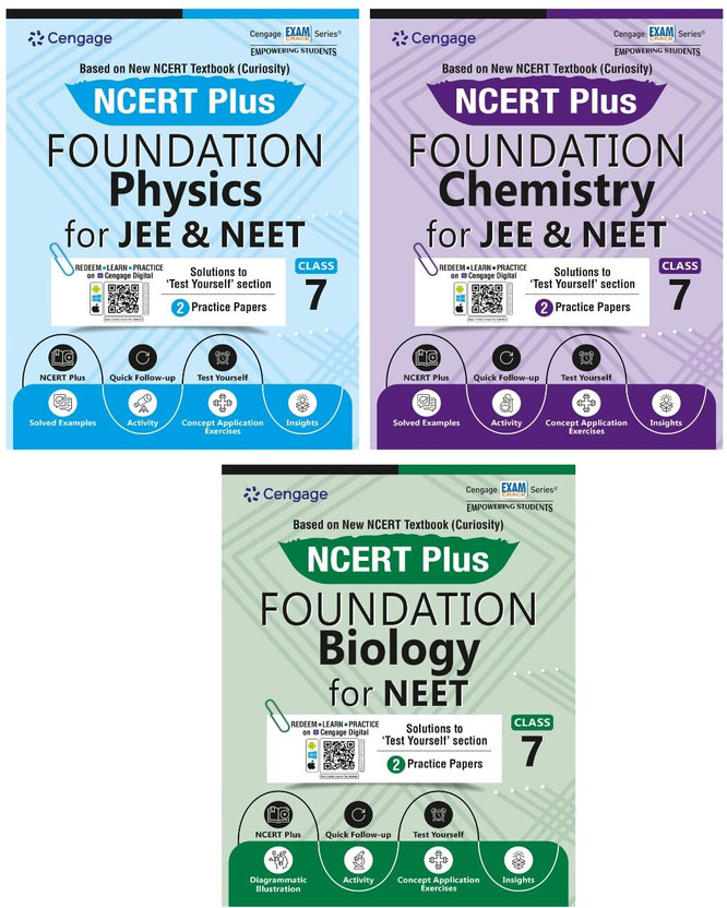NCERT Plus Foundation Class 7th Based On New NCERT Textbook (Curiosity) - Physics + Chemistry + Biology For NEET | Cengage Learning India | New Edition 2026(Paperback, Cengage Learing India)