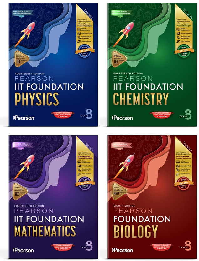 Pearson Pearson IIT Foundation' 26 Class 8 Physics Chemistry Mathematics Biology |For JEE, NTSE & Olympiad Exams |JEE Practice Questions |Free Acess To Online Assessments, Video Solutions & Interactive Tests(Paperback, Pearson Team) - Flipkart Deal