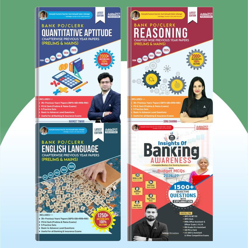 Topic Wise Chapter Wise Solved Papers For Bank PO & Clerk / IBPS/ SBI Bank Po / Clerk Prelim & Mains Exam (2021 To 2025) Reasoning/ Quantitative Aptitude/ English/ Banking Awareness(Paperback, Navneet Tiwari, Sona Sharma & Vaibhav Shrivastava)