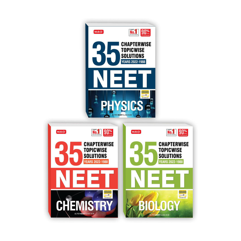 MTG MTG 35 Years NEET Previous Year Solved Question Papers With NEET Chapterwise Topicwise Solutions - NEET 2023 Preparation Books, Set Of 3 Books NTA Neet 35 Years Questions, Physics Chemistry Biology(Paperback, MTG Editorial Board) - Flipkart Deal