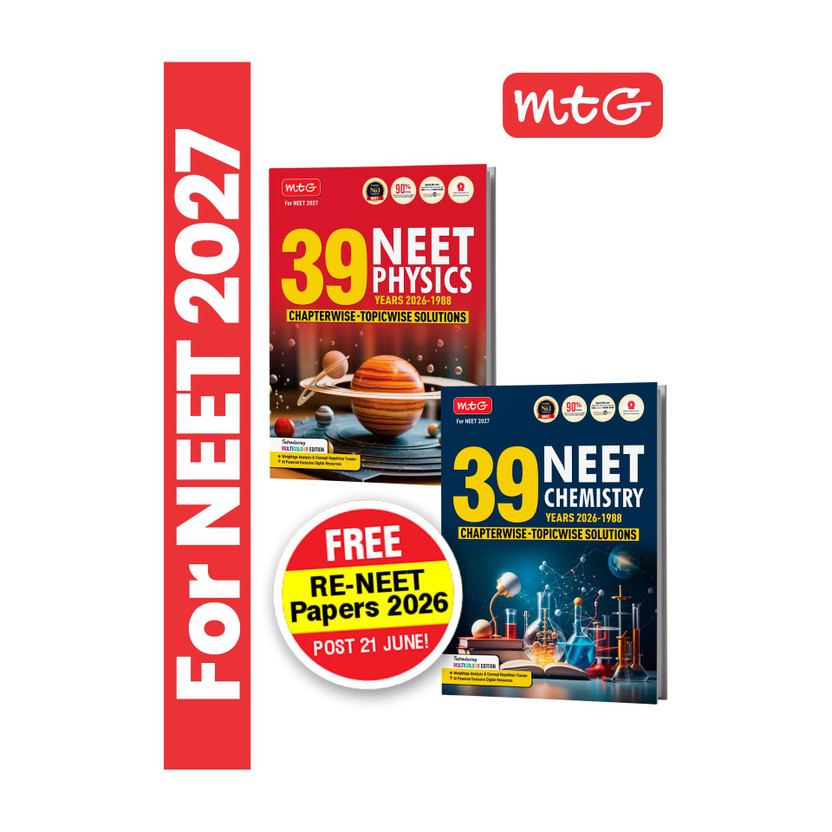 MTG MTG NEET PYQ 39 Years Physics & Chemistry Book For 2026-2027 Exam (Set Of 2) | Chapterwise Topicwise Solved Question Papers | Free Video Solutions | AI Powered Digital Resource(Paperback, MTG Editorial Board) - Flipkart Deal