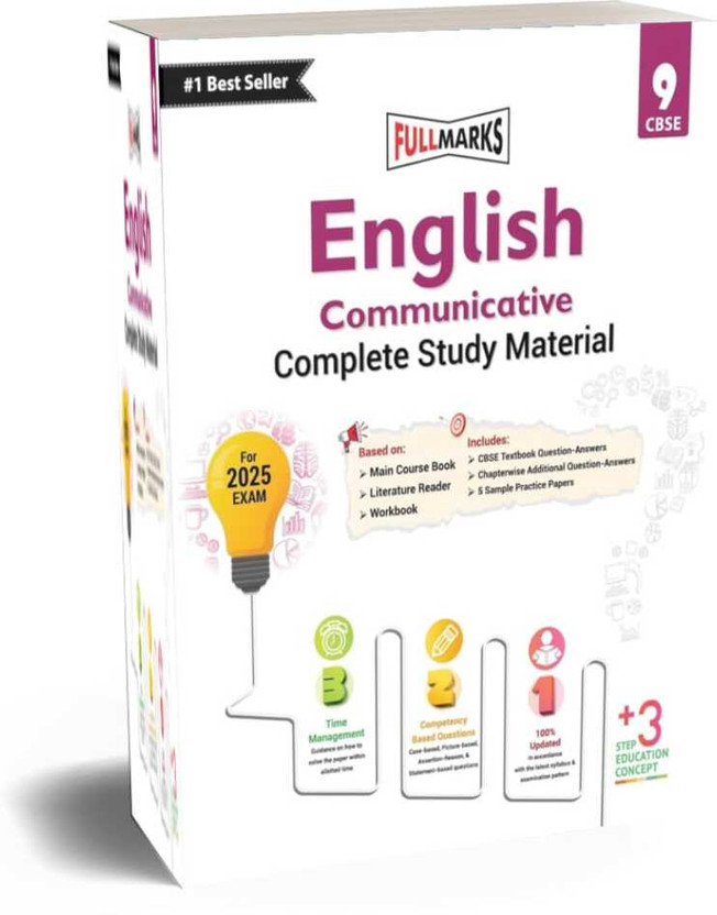 FULL MARKS English Communicative Class 9 (Complete Study Material) | NCERT Solutions | Question Bank | Reference Books | Help Books | CW Solutions | NCERT Textual Questions | Study Material (Paperback, FULL MARKS)(Paperback, full marks)