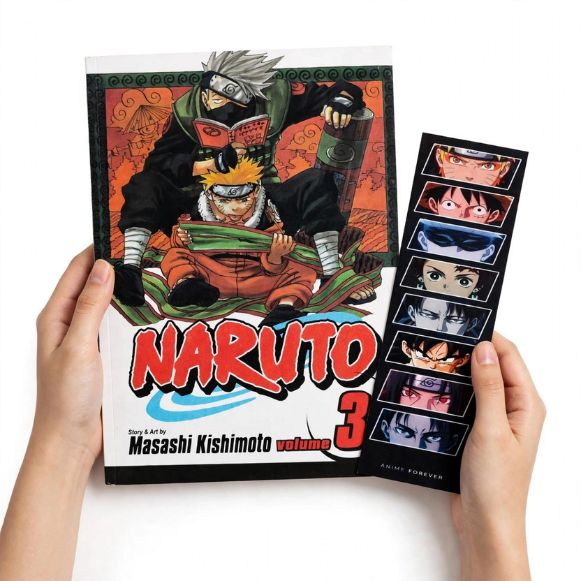 Naruto Volume 3 Manga By Masashi Kishimoto, English Japanese Ninja Action Adventure Comic Book, Shonen Fantasy Graphic Novel, Naruto Kakashi Sasuke Story(Paperback, Masashi Kishimoto)