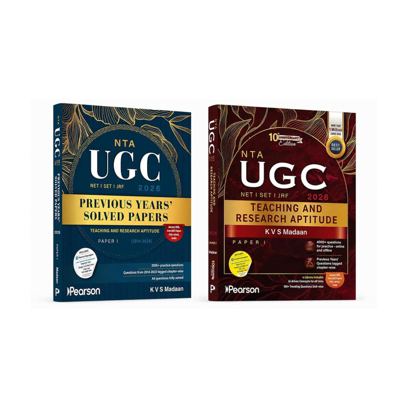 Pearson Pearson UGC NET Paper 1 Teaching & Research Aptitude 10th Anniversary Edition + Previous Years Solved Papers | Fully Solved 2024–2026 Papers, Mock Tests, Topic-Wise Practice & Latest Exam Pattern(Paperback, KVS MADAN) - Flipkart Deal