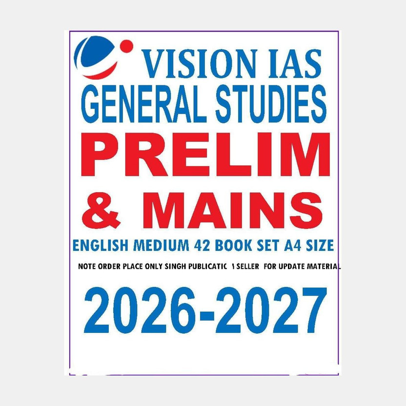 Vision Vision IAS General Studies Prelim & Mains 2026–2027 English Medium 42 Book Set By Singh Publication. This Complete Study Material Covers Updated Syllabus For UPSC Preparation, Including Polity, Economy, History, Geography, Environment, And Current Affairs. Designed For Serious Aspirants, Each Bookle - Flipkart Deal