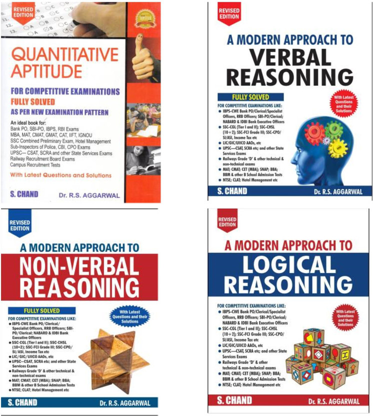Modern Approach To Non Verbal Reasoning A Modern Approach To Verbal Reasoning A Modern Approach To Logical Reasoning Quantitative Aptitude For Competitive Examinations - Quantitative Aptitude R.S Agrawal, S.Chand, ( BUY FROM TRUEMAN BOOKS AND GET FREE INDIA GK )(Paperback, DR. R S AGGARWAL)