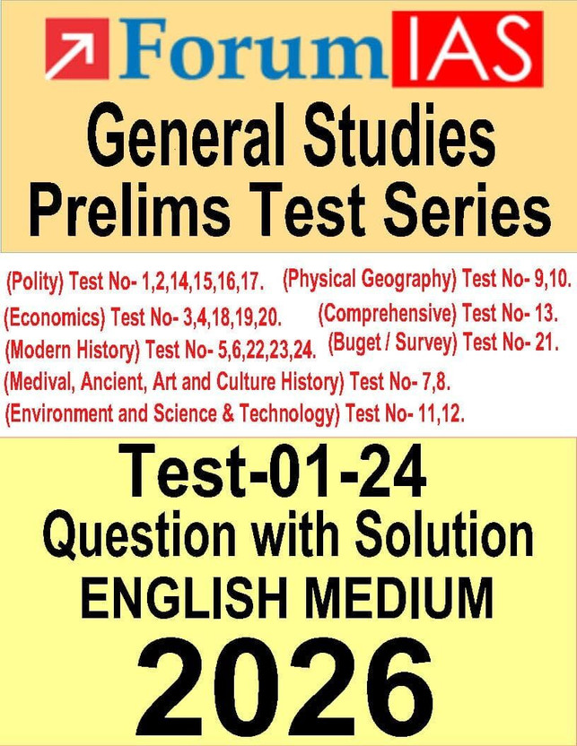 ForumIAS ForumIAS Prelims Test Series 2026 (Level 2): Advanced GS & CSAT Practice Set | UPSC CSE Mock Tests 14 To 30 With Solutions(Paperback, FORUM IAS) - Flipkart Deal