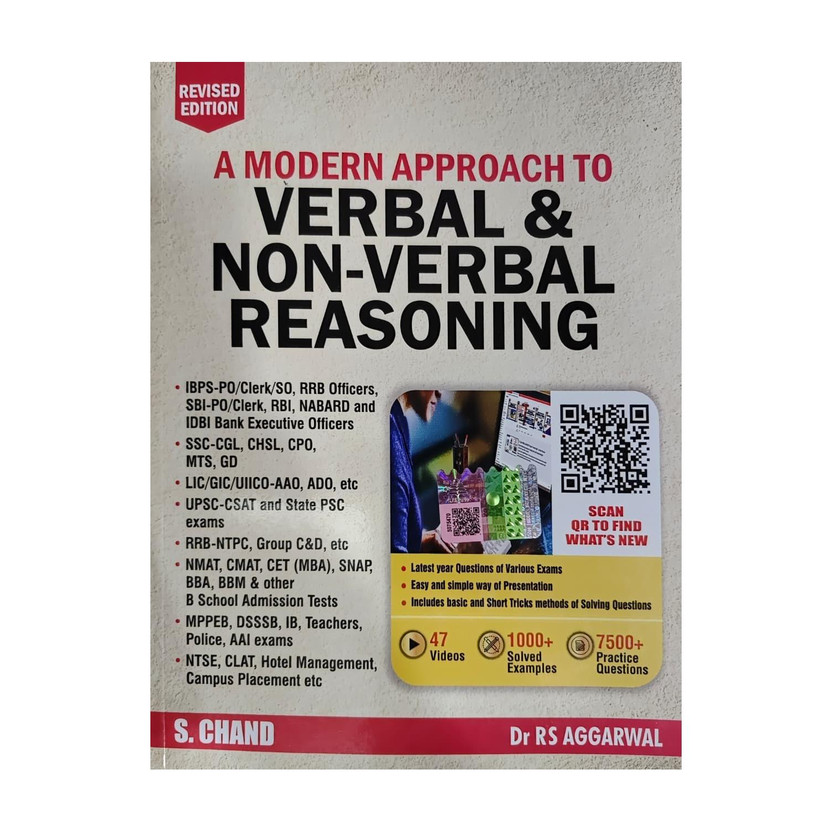 ORIGINAL # A Modern Approach To Verbal & Non-Verbal Reasoning (Revised Edition) | Competitive Exams | SSC, Banking, UPSC, Railway, MBA | By Dr. R.S. Aggarwal(good book, Dr. R.S. Aggarwal)