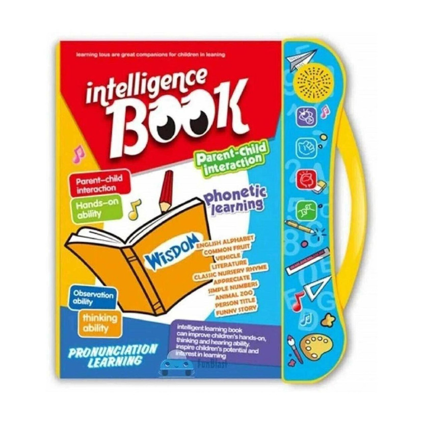 Interactive Children Book -Musical English Educational Phonetic Learning Book For 3 + Year Kids, Boys, Toddlers (Multicolor) (Intelligence Book)(Card board, Graceo)