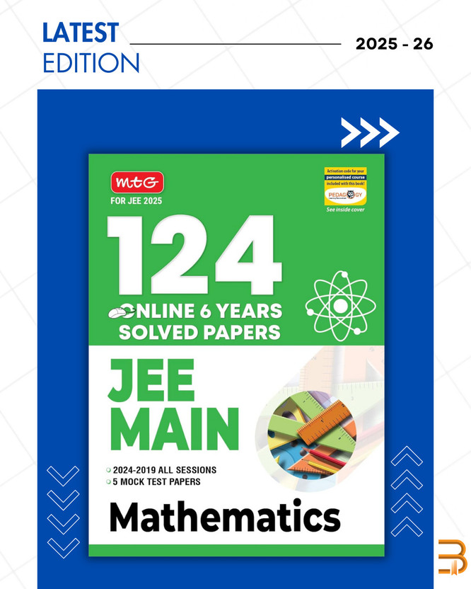 124 JEE Main Mathematics Online (2024-2019 All Session) 6 Previous Years Solved Papers (PYQ) For 2025 Exam | Get Free Access Of Smart Book With 5 Mock Test Paper(Paperback, MTG Editorial Board (Author))