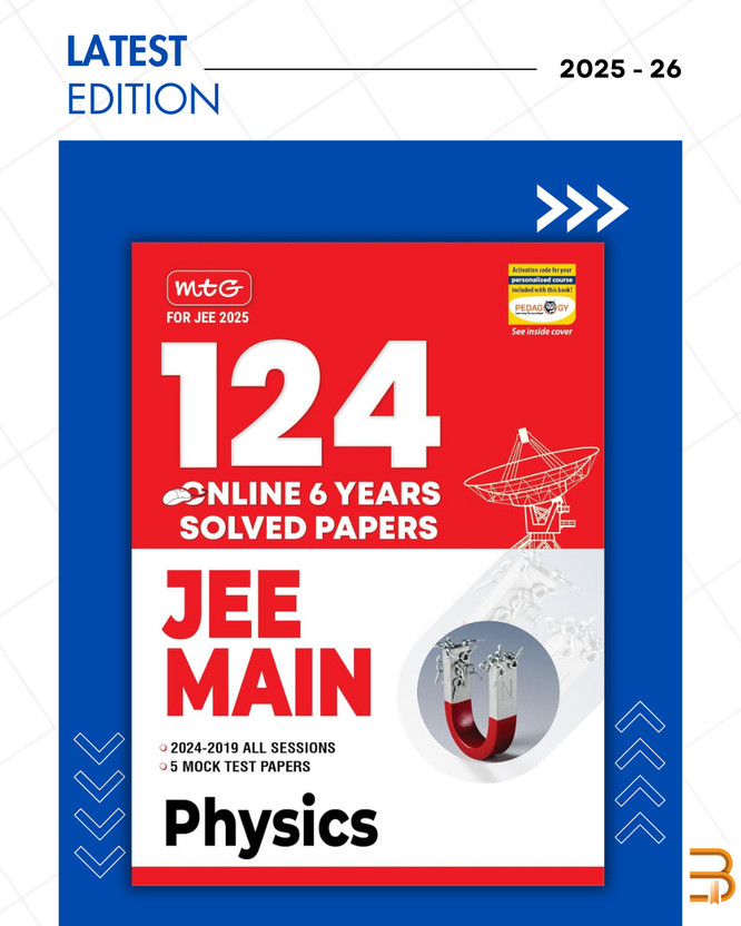 124 JEE Main Physics Online (2024-2019 All Session) 6 Previous Years Solved Papers (PYQ) For 2025 Exam | Get Free Access Of Smart Book With 5 Mock Test Paper(Paperback, MTG Editorial Board (Author))