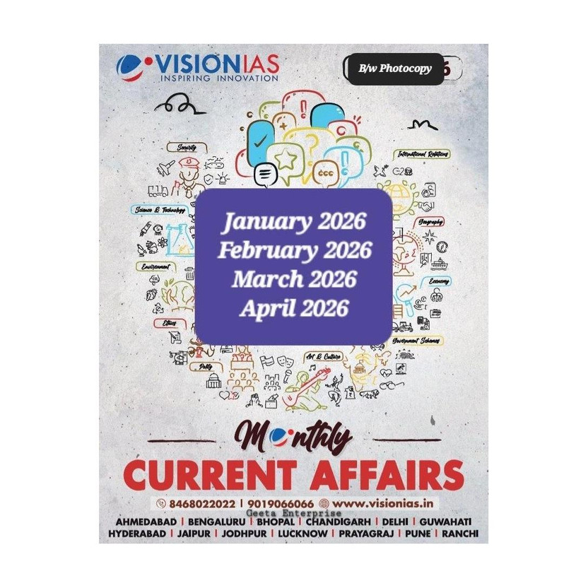 Vision Ias Monthly Current Affairs Magazine January To April 2026 Bk/wh Photocopy(Paperback, Vision Ias)