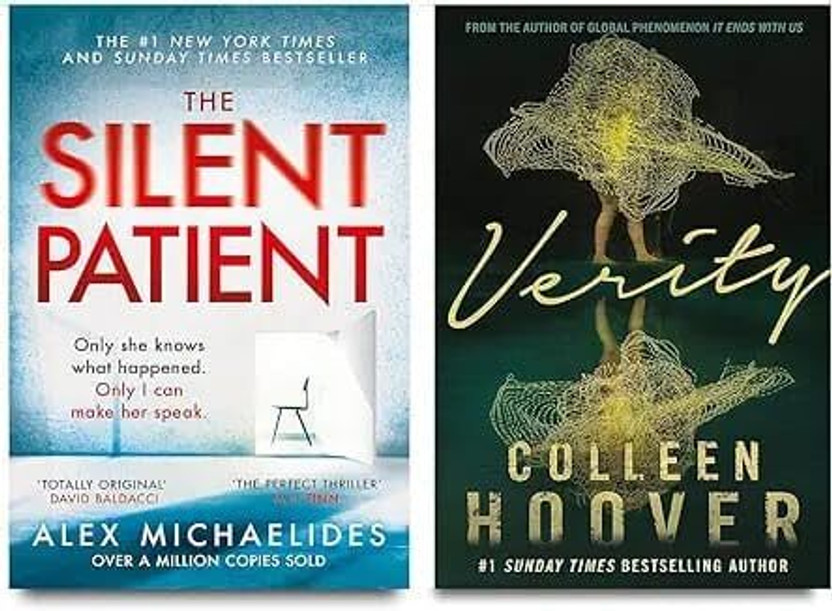 BUNGLE Thriller Book Set Of 2 | The Silent Patient & Verity Combo | Psychological Suspense, Mystery Fiction, Romantic Thriller Paperback Collection For Readers(Paperback, BUNGLE)