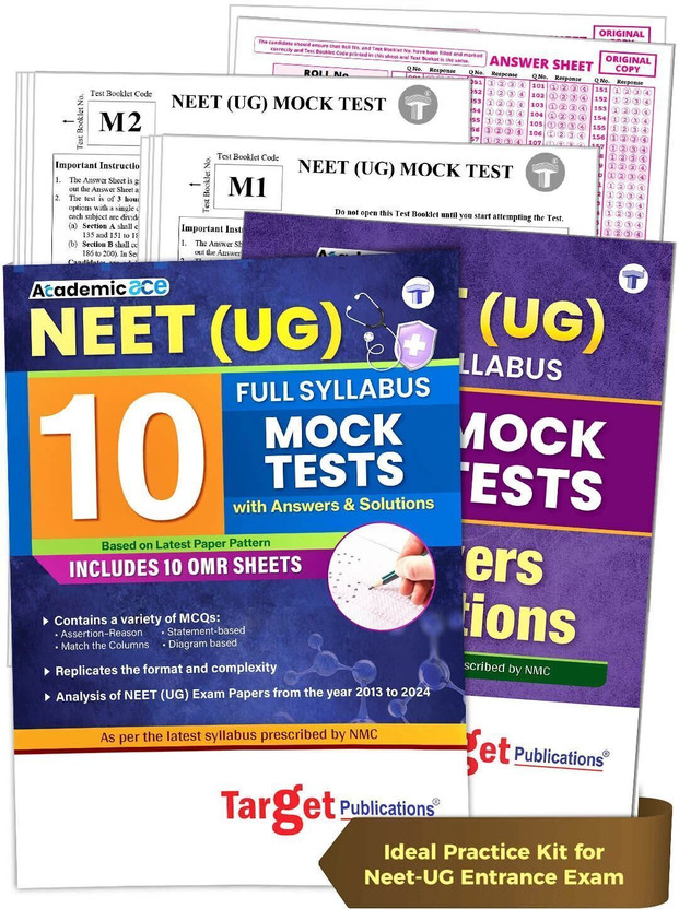 10 NEET 2026 Mock Test Papers With Answer And Solutions Book | Full Syllabus Prescribed By NMC | Include OMR Sheet For Practice(Paperback, Target Publications Pvt Ltd)