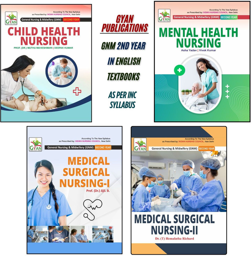 BestSellio Books | GNM 2nd Year In English Textbooks | INC Syllabus| Complete 4-Textbook Set | Medical-Surgical Nursing - I
|Medical-Surgical Nursing - II
| Mental Health Nursing
|Child Health Nursing(Paperback, Dr. (T) Hemalatha Richard, Sukhvinder Kaur)