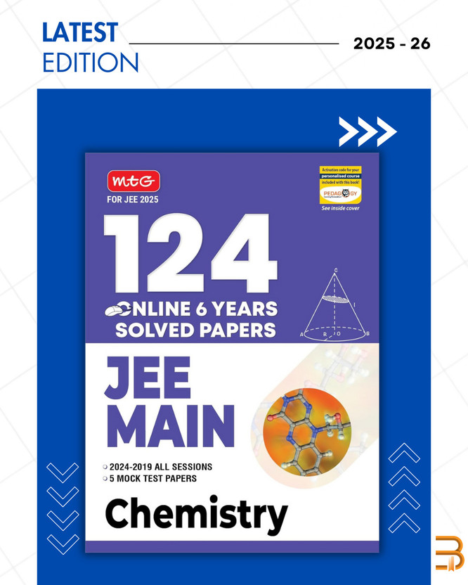 124 JEE Main Chemistry Online (2024-2019 All Session) 6 Previous Years Solved Papers (PYQ) For 2025 Exam | Get Free Access Of Smart Book With 5 Mock Test Paper(Paperback, MTG Editorial Board (Author))