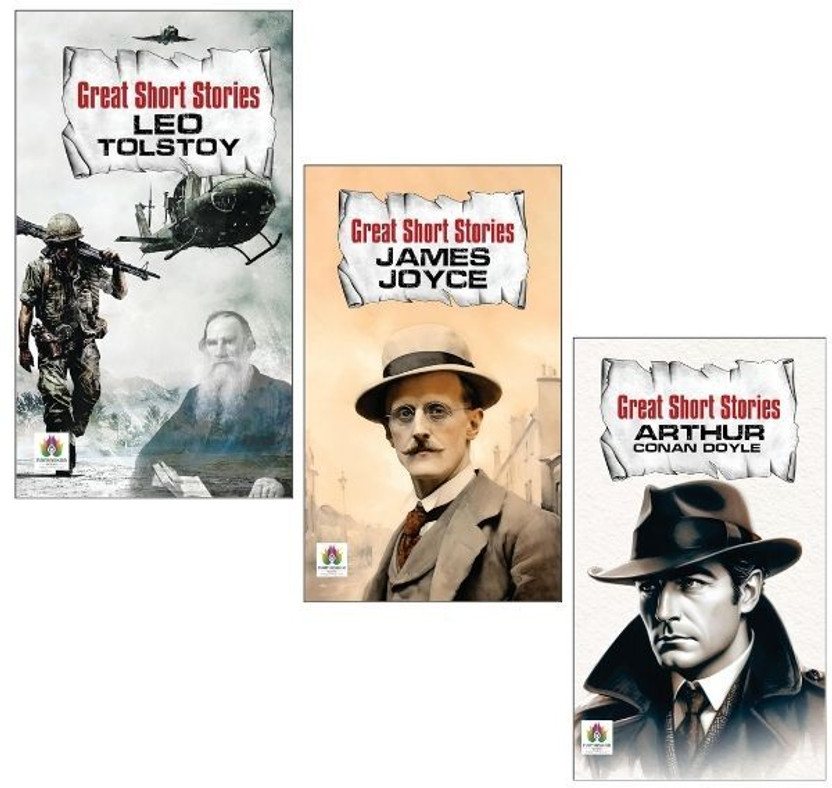 Leo Tolstoy + James Joyce + Arthur Conan Doyle | Best Short Stories | Easy English | Famous Writers | Simple Words | Good Stories | Memorable Fiction | Must-Read Books | Smart Storytelling | Inspiring Stories | Meaningful Reads | Famous Authors (Set Of 3 Books)(Paperback, Leo Tolstoy, James Joyce, A