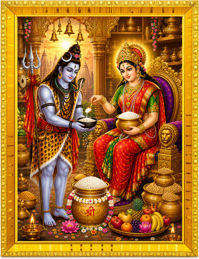 DivaFrames DivaFrames Annapurna Mata Photo Frame 10x13 Inch HD Pooja Room Temple Wall Decor Religious Frame - Flipkart Deal