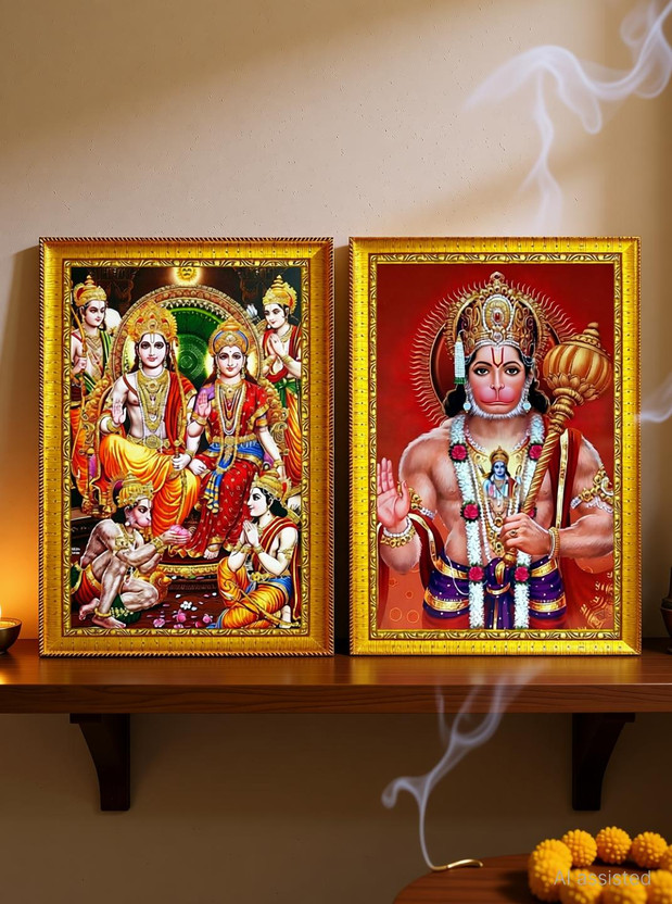 taani creations RAM HANUMAN Religious Frame