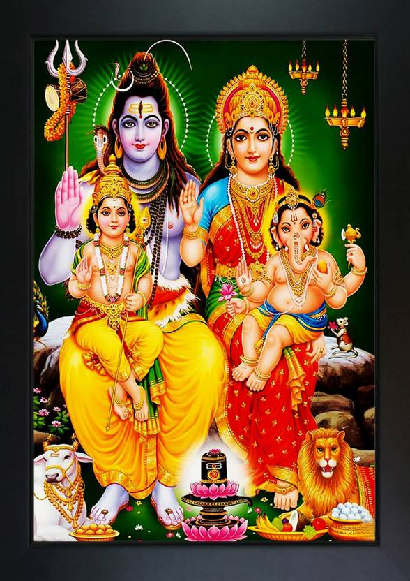RV SALES Shiv Parivar Photo Frame For Puja Room, Wall ,Office Religious Frame Price in India
