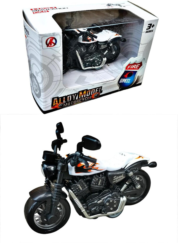 Ruhani Toys & Gift Gallery Metal Moto Racing Bike Toy Pack of 1 for Kids(White)
