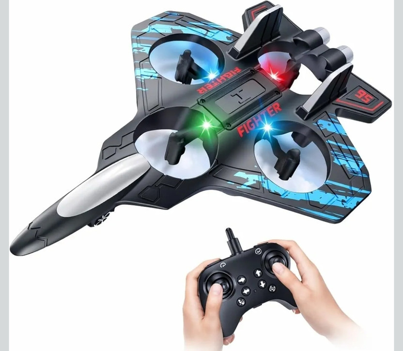 Toyadda Sky Fighter aircraft 4 Channel RC Aircraft with LED Lights(Blue, Green)