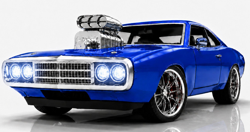 yumyra Scale 1:36 Fast Furious Die Cast Metal Toy Car Pull Back with LED Light & Sound(Blue)