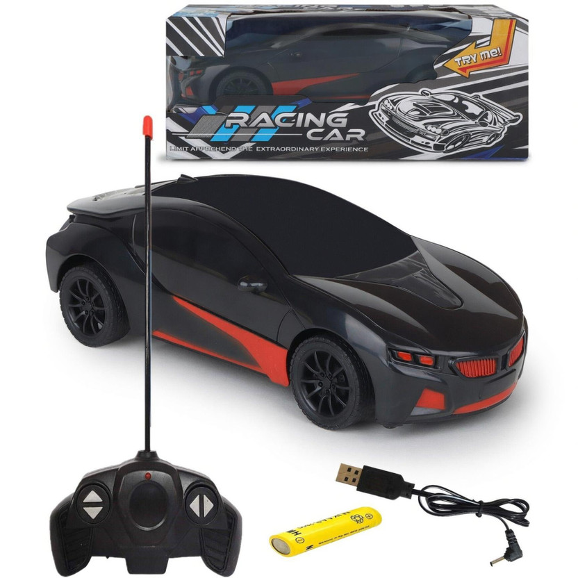 CADDLE & TOES Remote Control Toy Car Electric Chargeable 3D Lightning (Royal Black)(Black)