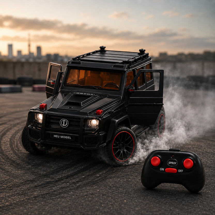 THYWILL SOLUTIONS G-Wagon Style RC Off-Road SUV Cars For Kids, With LED Light & Smoke Effect(Black, Black)