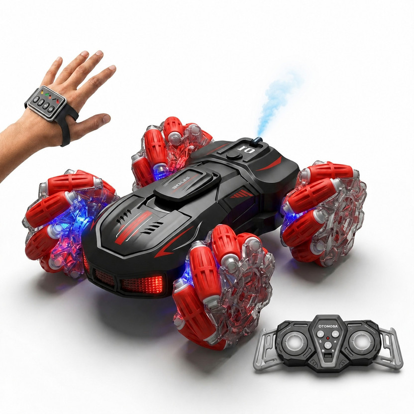 ZUNBELLA 4WD Double Sided RC Smoke Stunt Drift Toy Car 360° Rotation Drift Toy For Kids(Multicolor)