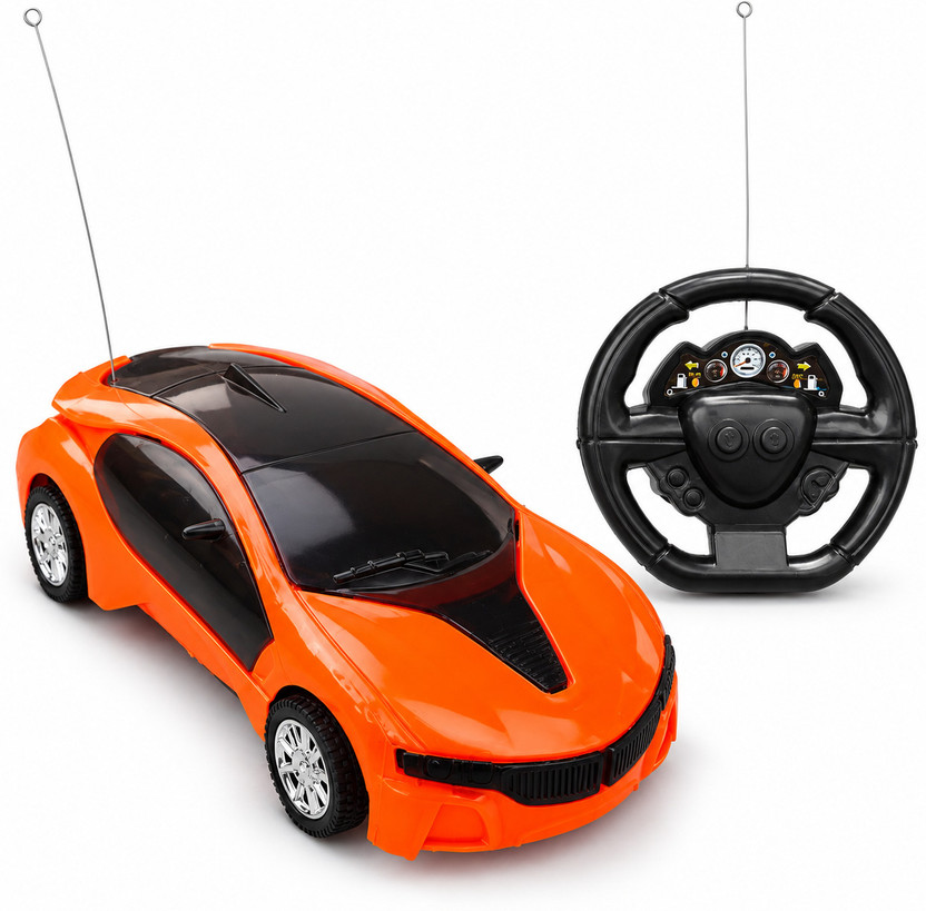 Kheelo Toys Super R/C Race Car | Remote Control Car with 3D Lights | Steering Wheel Remote(Multicolor)