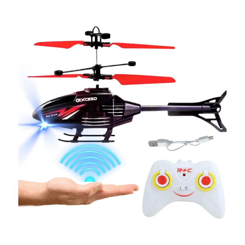 DURAZO Gravity sensor RC Helicopter with Safety Sensor and 3D Light - Pack of 1(Black Red)
