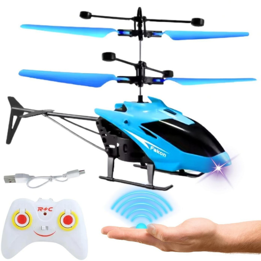 SK PRODUCT Helicopter Remote Control Flying Toy with Hand Sensor Chargable(Red, Blue, Yellow)