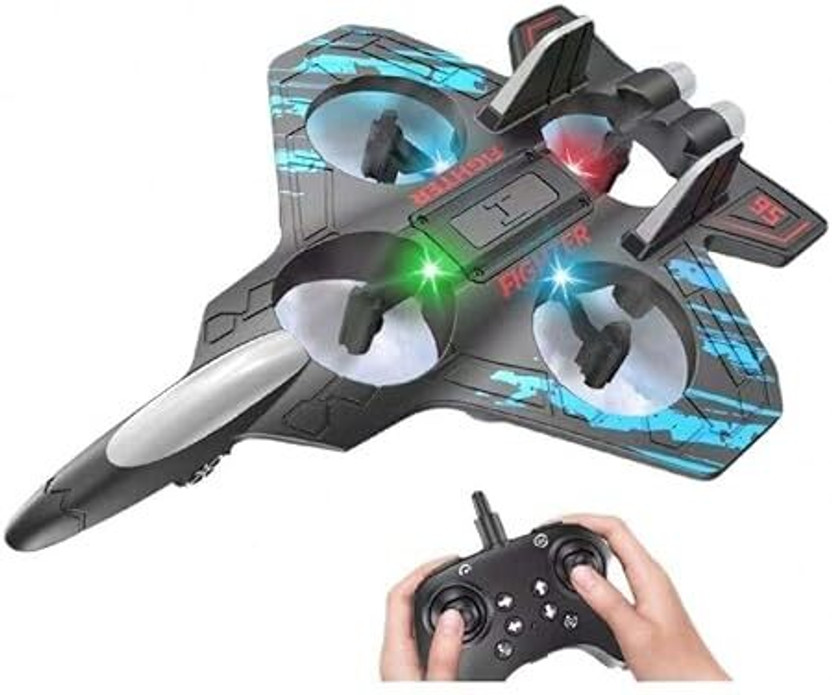 Harinder Airplane for Kids with LED Lights 360° Stunt Foam Glider Plane 6+ Years(Multicolor)