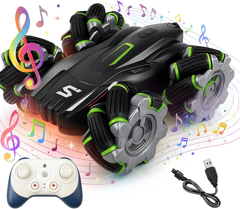 joymax High Speed 4WD 360° Drift Stunt Car Remote Control Toy with LED Lights & Sound(Multicolor)