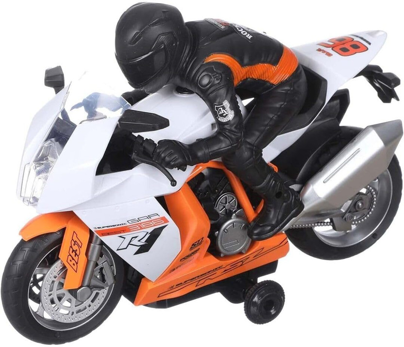 ToyoWorld High-Speed Remote Control Motorcycle Toy – Rechargeable RC Stunt(Multicolor)
