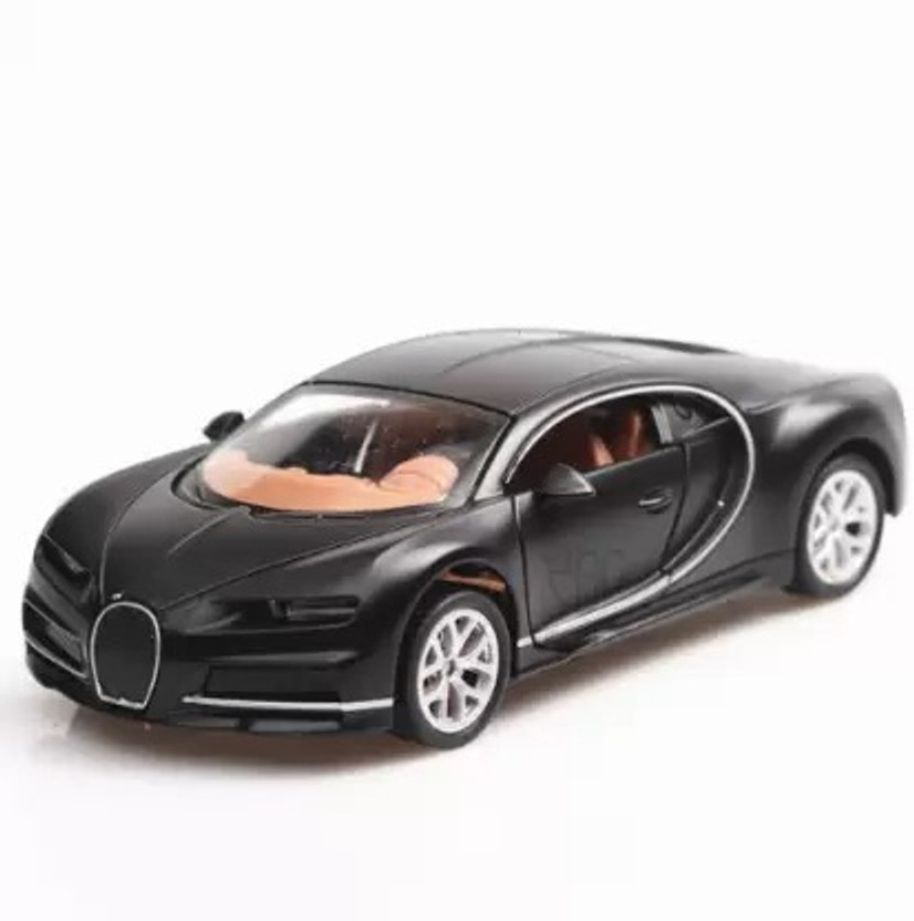 Storex Pullback Bugatti Toy Car - Black Diecast, High-Detail Metal, Kids Play & Display(Black)