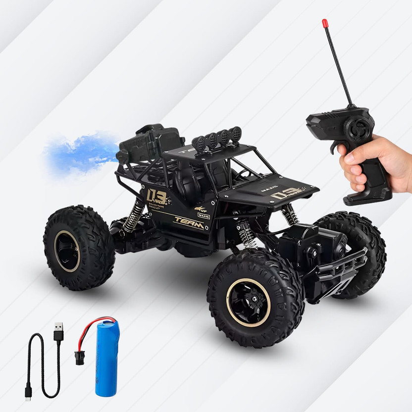 KidsBug Remote Controlled Rock Crawler RC Monster Truck, 4 Wheel Drive(Black)