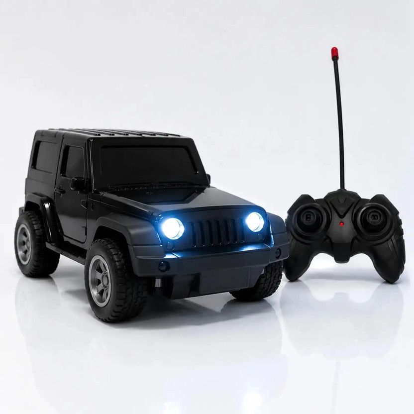CocoToys Musical Thar Remote Control Car with 4-Way Drive & Glowing Headlights(Black)