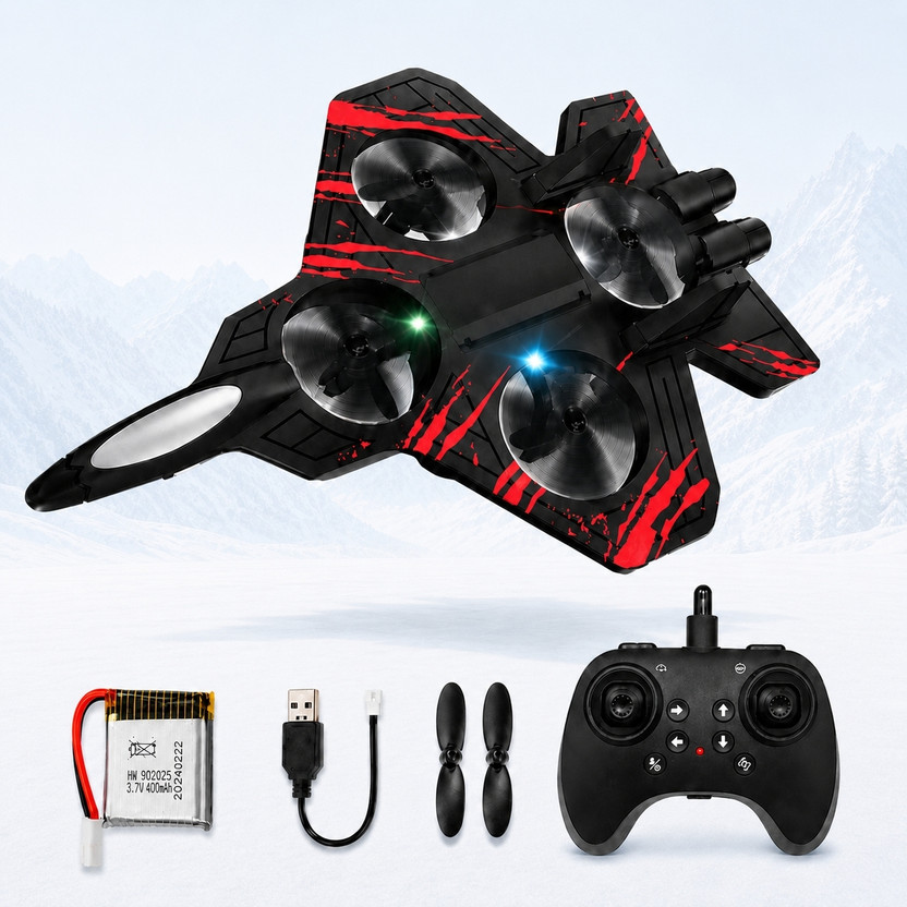 LIVORA Fighter Jet Drones Toy(Red & Black)