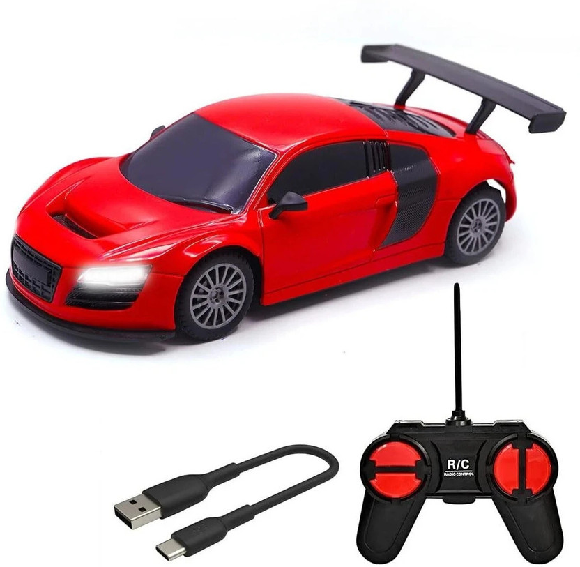 Wembley High Speed Mini 1:24 Scale Rechargeable Remote Control car with Lithium Battery(Red)