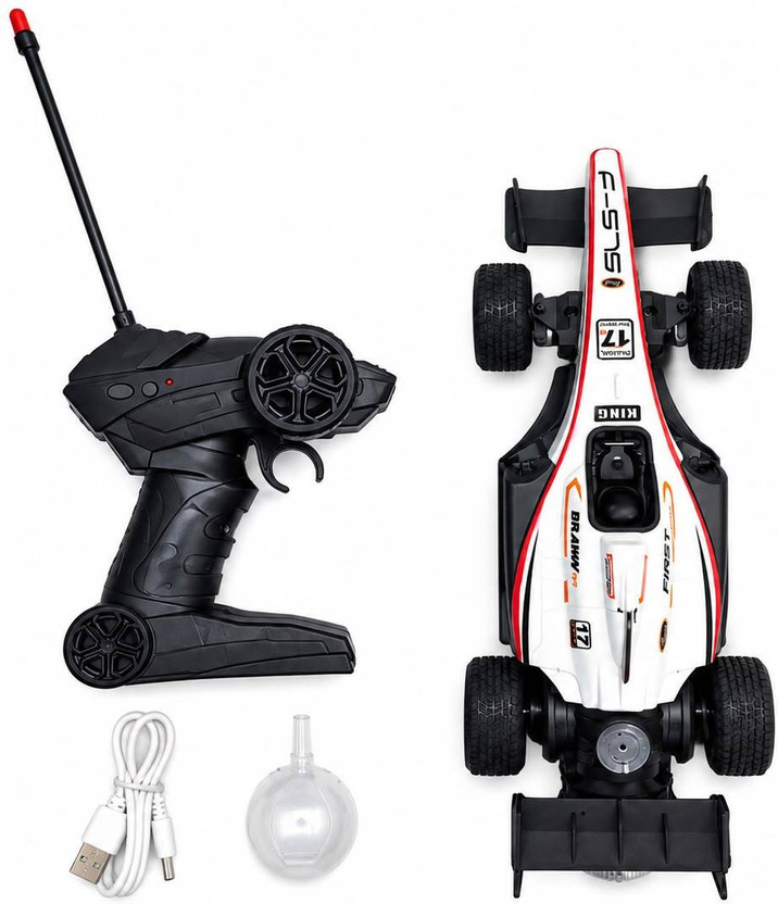 THE THE EVA Remote Control Formula Racing Car Toy with Rechargeable Battery & USB Charger(White) - Flipkart Deal