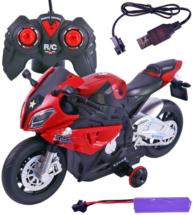 BeautyBazaar Remote Control Bike, 360 Degree Rotating RC Bike(red)(Red)