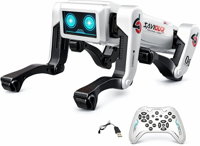 driftminix AI Intelligent Mechanical Smart Robot Dog, Programmable Four-Legged AI Robot Dog(White)