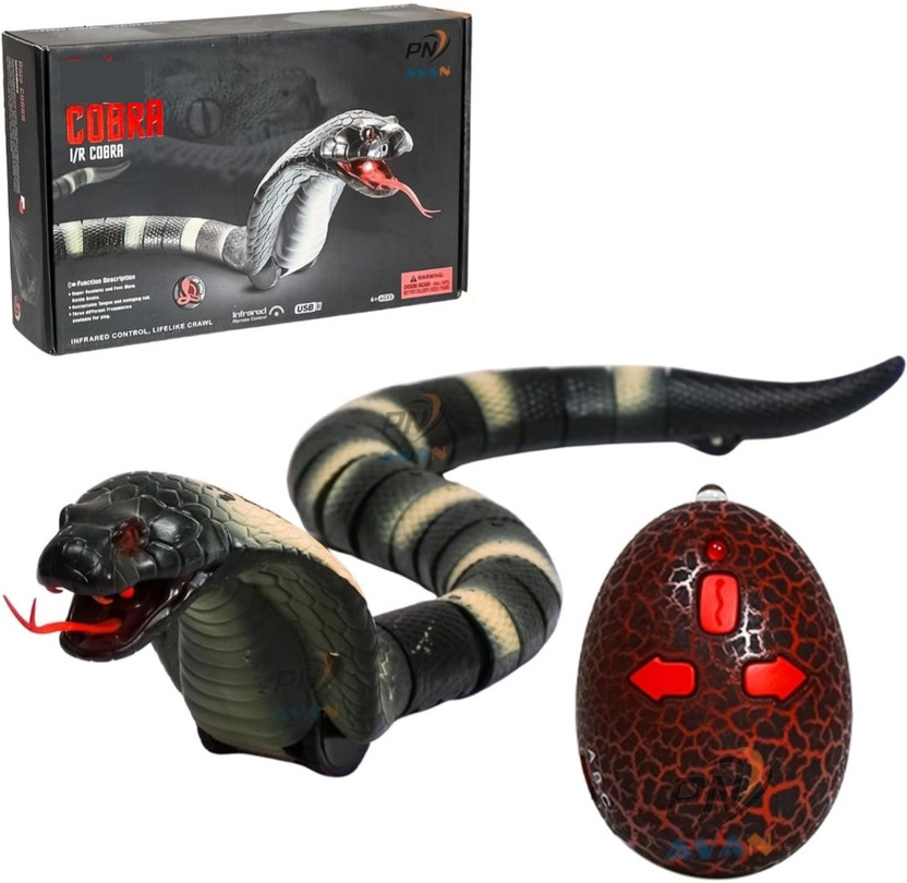Toyboi Remote Control Snake Toy, RC Realistic Cobra Joke Trick Prank Toy for Kids(Black)