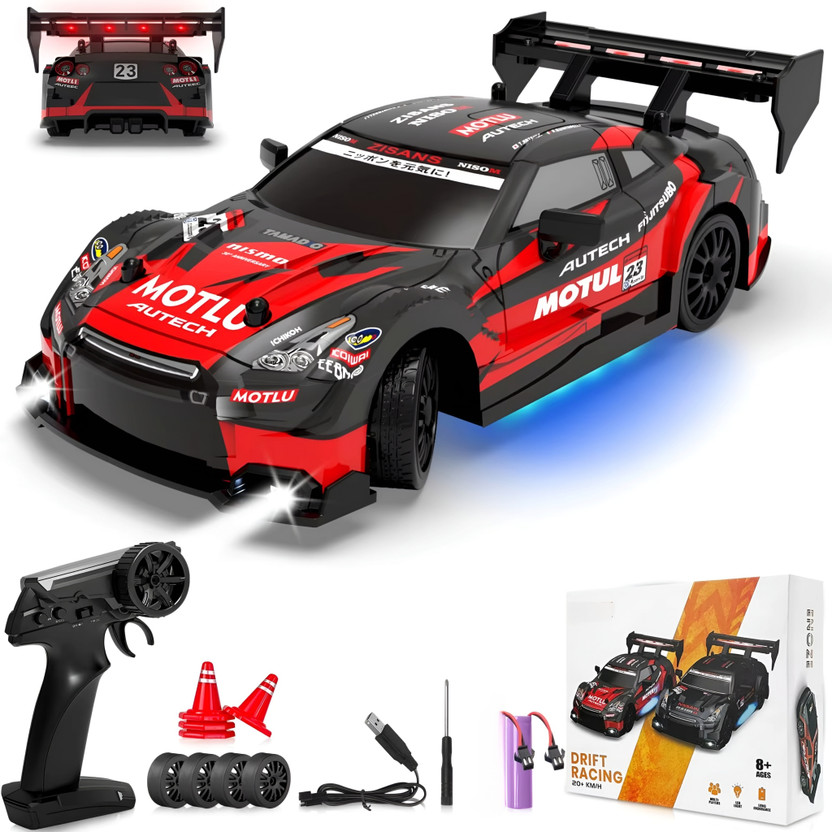 DWH RC Drift Car High Speed for Adults 4X4 Remote control car for Kids with Tyres,(Crimson reaper)