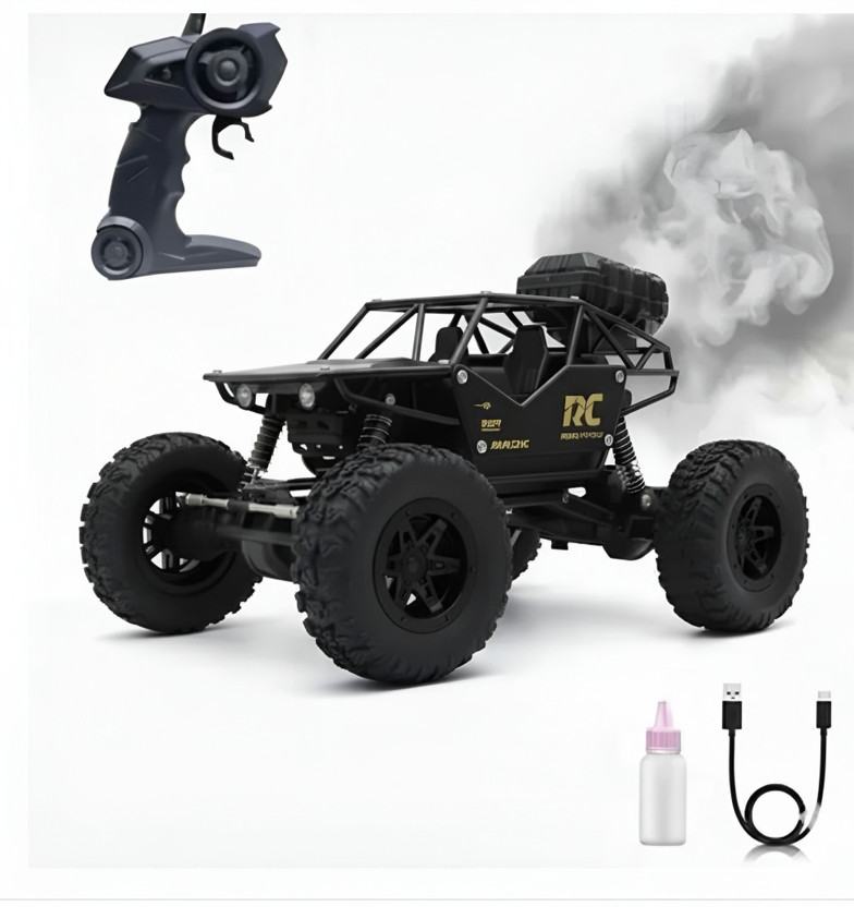 joymax RC Rock Crawler Car for Kids – 4WD Remote Control Off-Road Rock Car (Big Wheels)(Black)