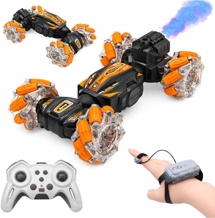 Toyadda Remote Control RC Stunt car with LED Lights & Music(Orange)