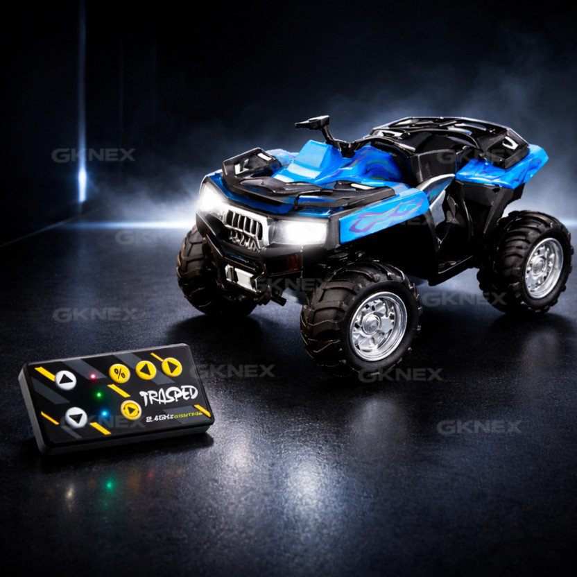 GKNEX Best 1:64 RC Quad Bike ATV Toy Car 2.4GHz Remote Control Big Wheel Kids(Multicolor)